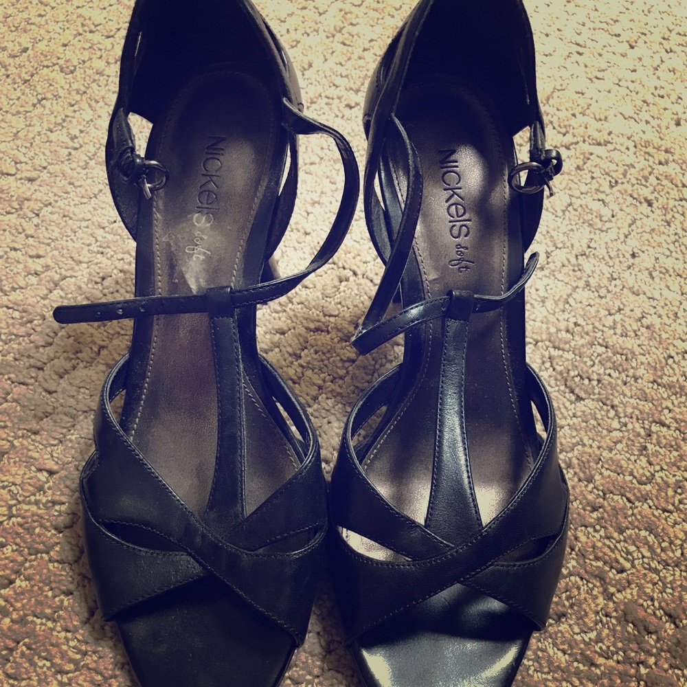 Black t strap heels
